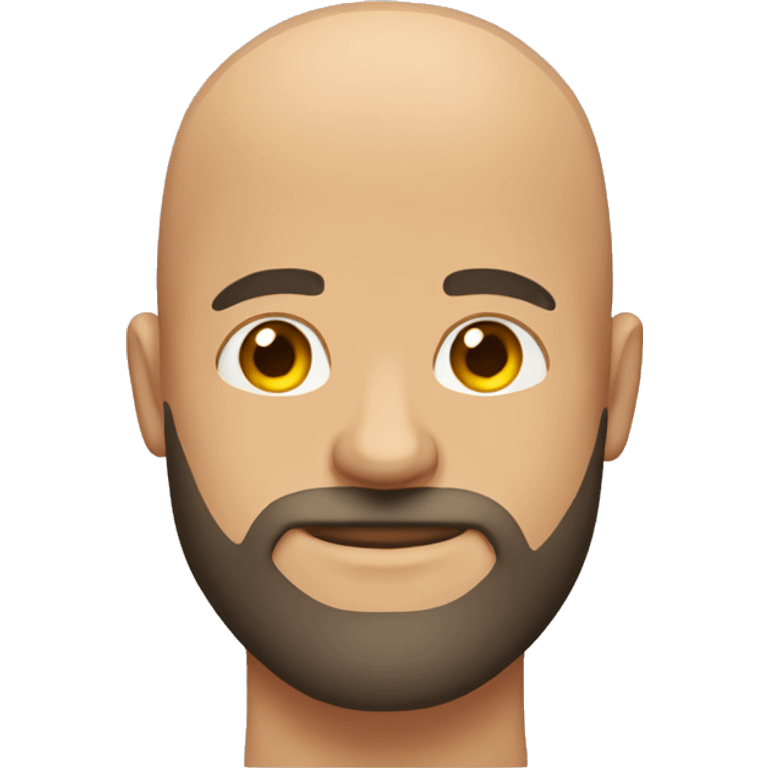 Bald man with beard and muscles emoji