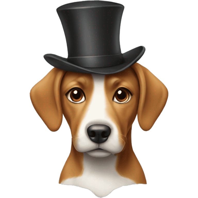 A dog with a cinnamorol hat emoji