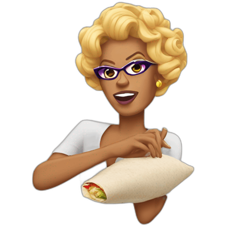 Rupaul rolling a burrito emoji