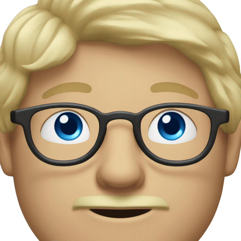 dirty blond hair man with blue eyes and eyeglasses emoji