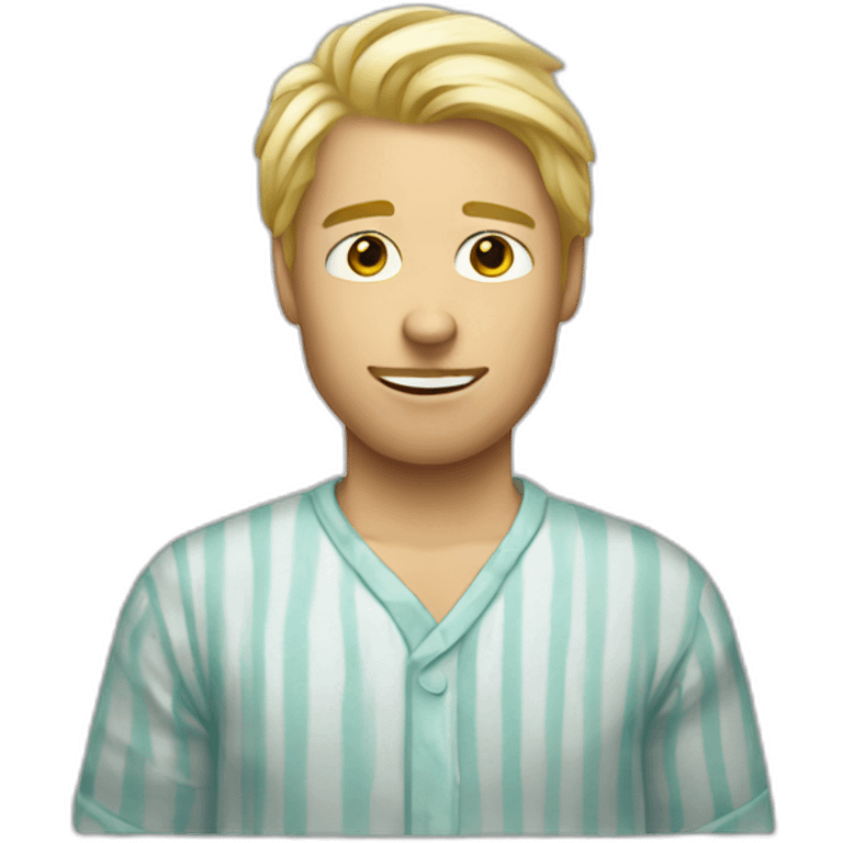 blond man wearing pijama emoji