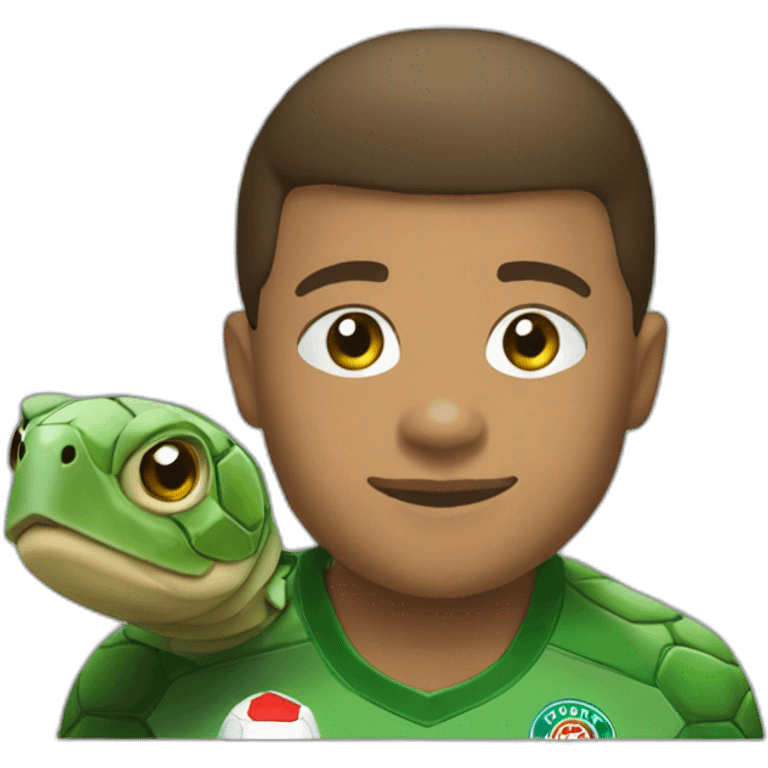 Mbappé sur une tortue emoji