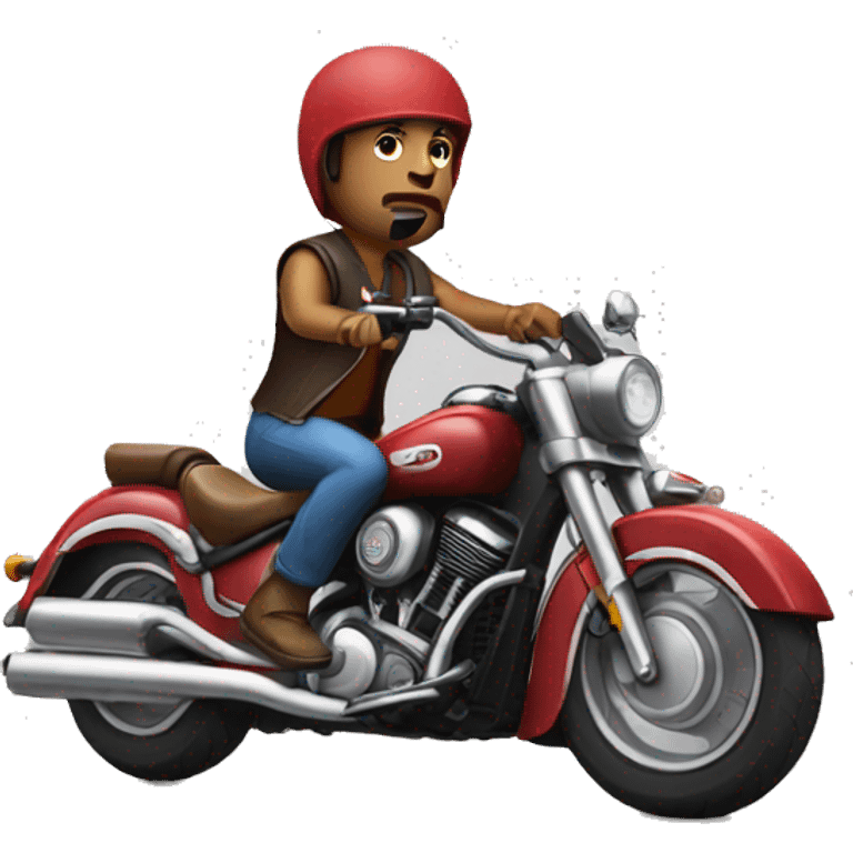 An indian man driving bullet bike emoji