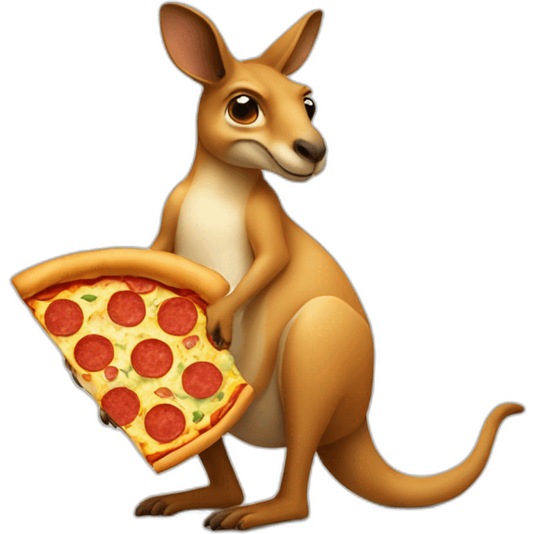 kangaroo with pizza emoji