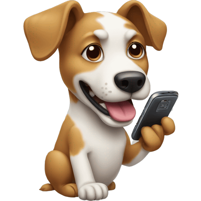 dog playing phone emoji