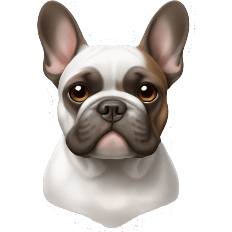 French bulldog triple color grey, white and brown emoji