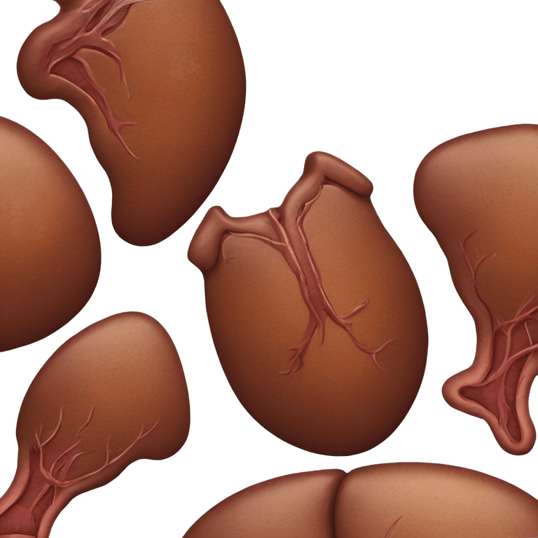 “A detailed illustration of a human liver, showing its shape, texture, and rich brown color, with subtle shading for depth.” emoji