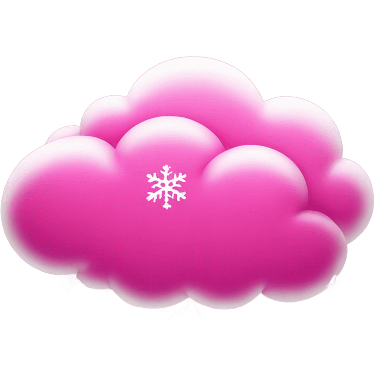 Hot pink cloud with clear snowflakes everywhere  emoji