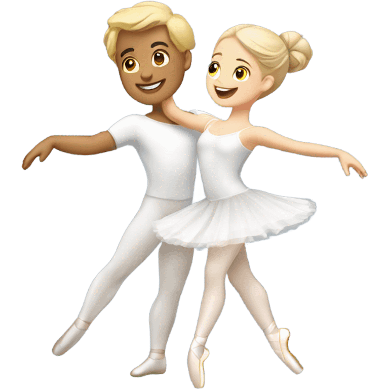 Ballet couple Dancing, boy white and girl white emoji