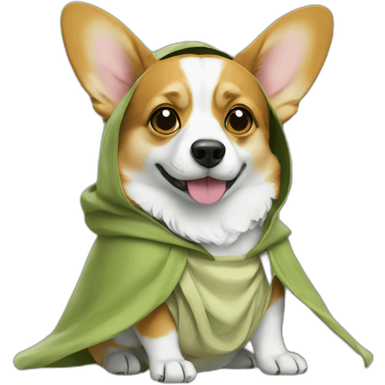 Corgi dress as yoda emoji