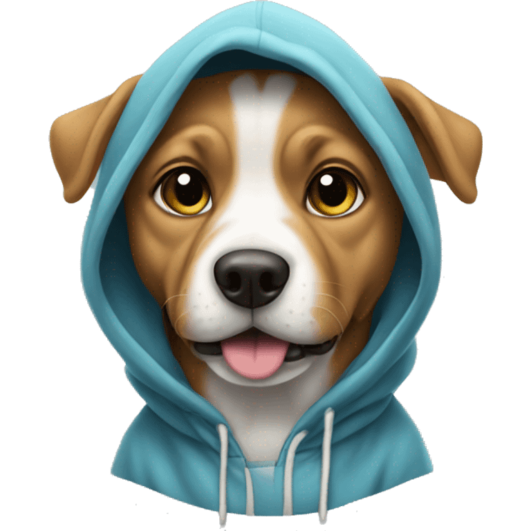 Dog wearing hoodie emoji