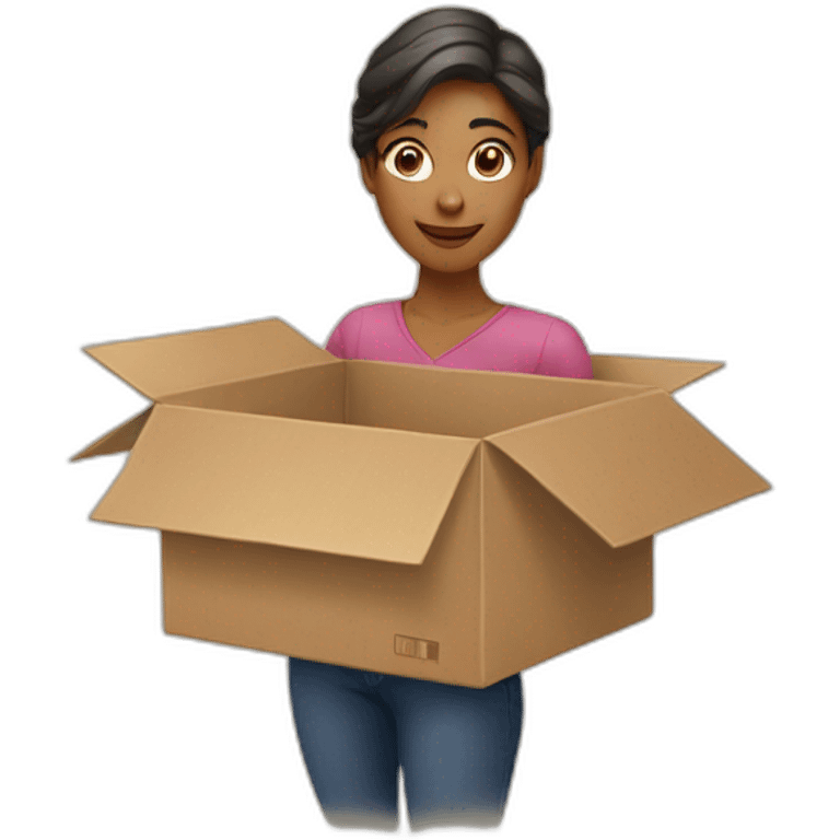 a woman opening a box emoji