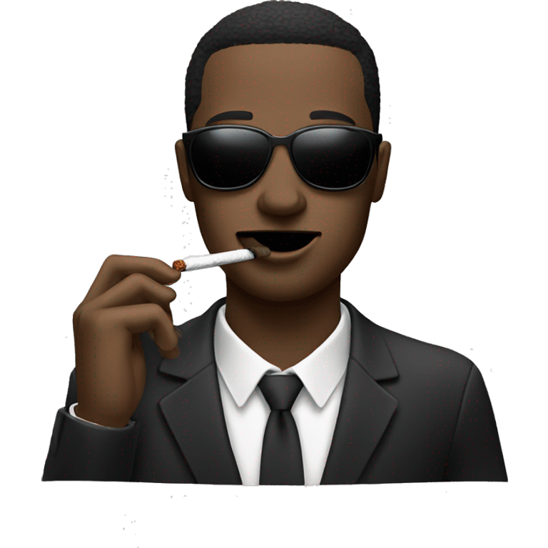 black shades on and a cigarette in the mouth  emoji