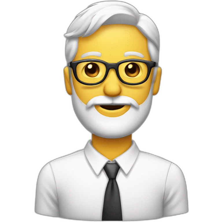 cara de hombre blanco con barba y gafas sorprendido emoji