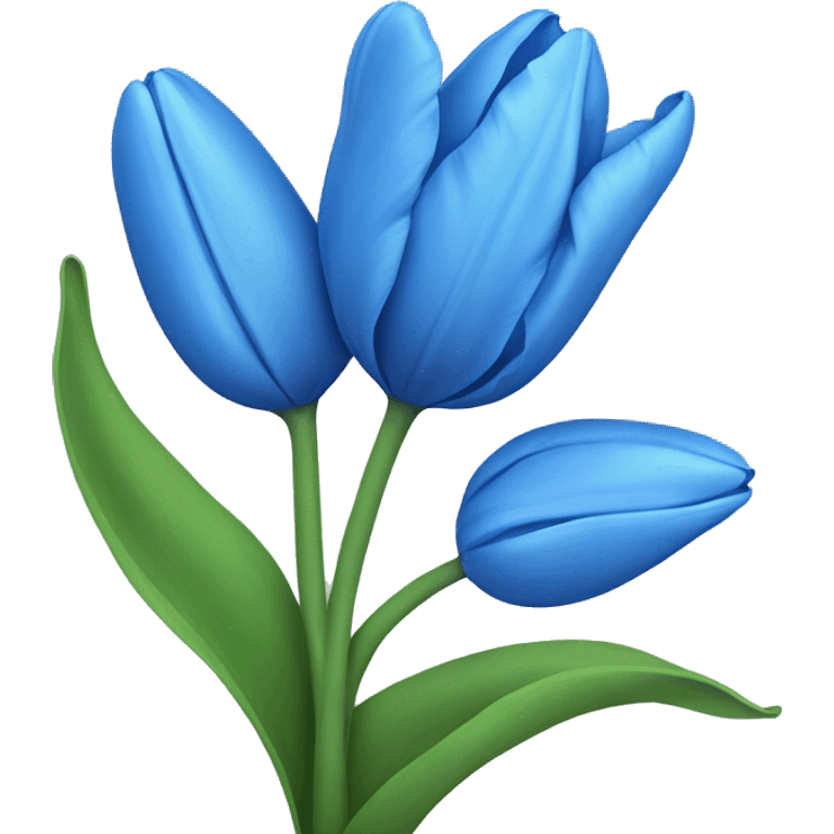 a blue tulip with stems and leaves like this 🌼 emoji