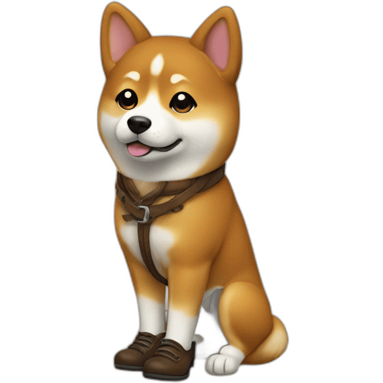 shiba wearing brown boots emoji