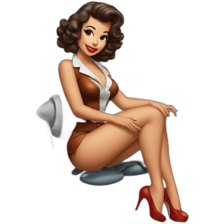 pin up brune avion emoji