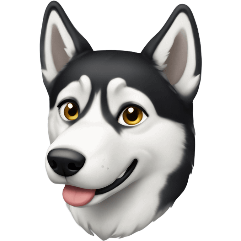 Quero um emoji de um husky preto com branco emoji