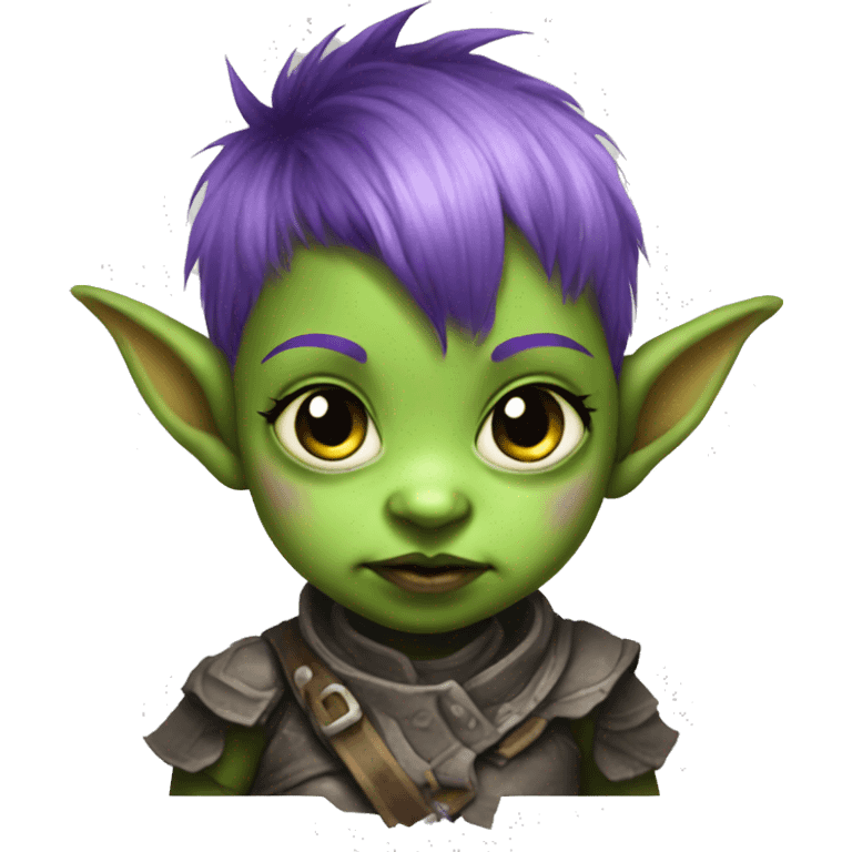 Baby goblin girl with purple mohawk  emoji