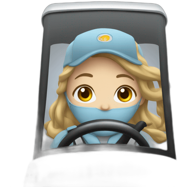 Train high velocity girl driving emoji