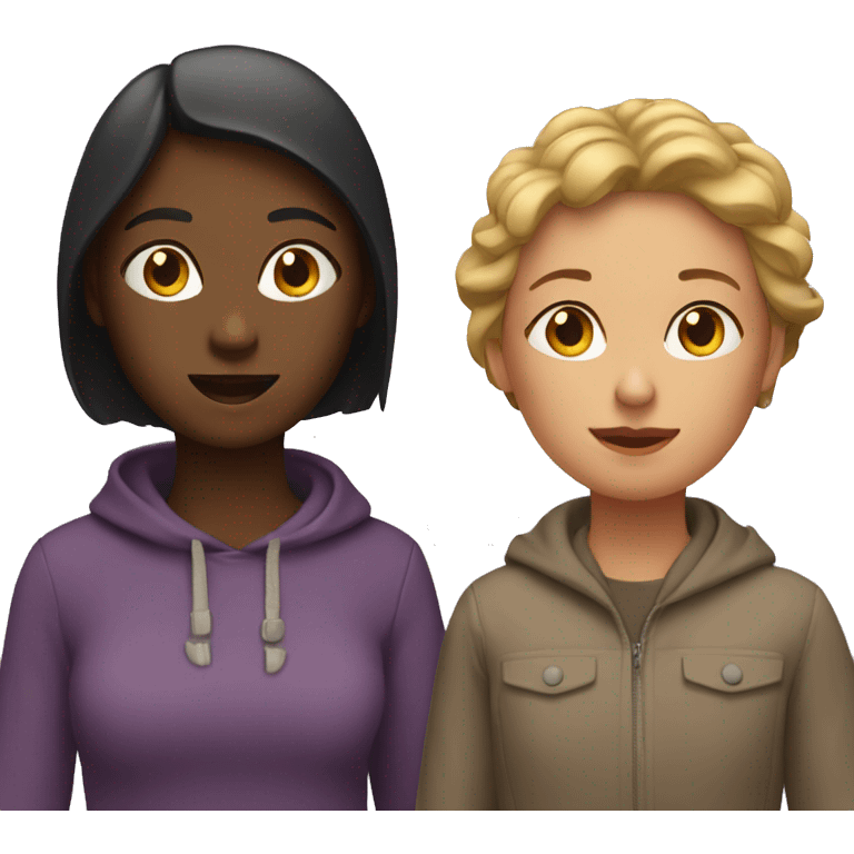 Two women and kids emoji