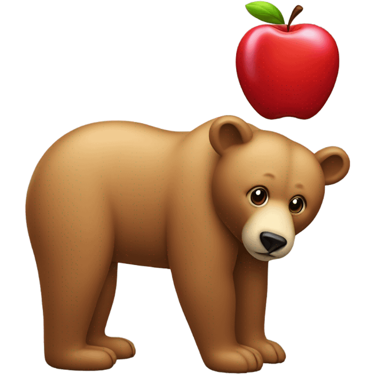 Bear made out of an apple emoji