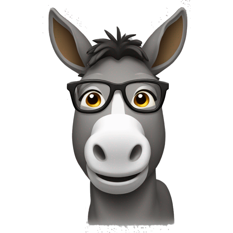 A donkey with some beard and glasses emoji