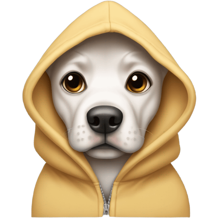 Dog wearing a hoodie emoji