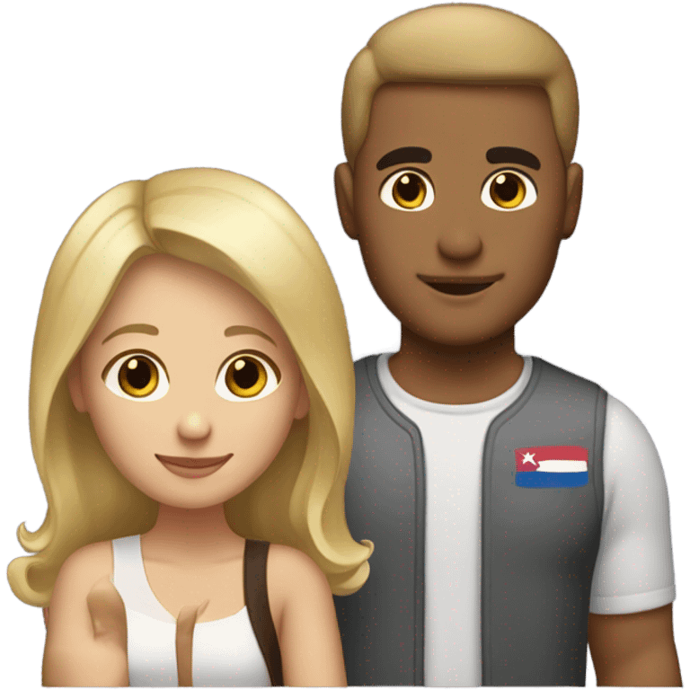 Puerto rican beard short hair  and blond long hair girl couple emoji