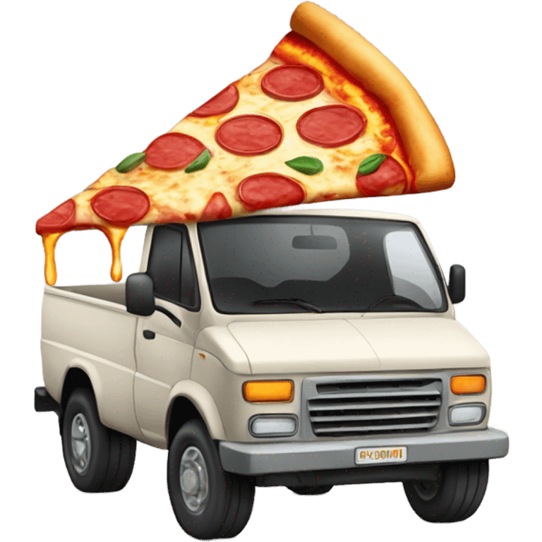 Pizza with truck emoji