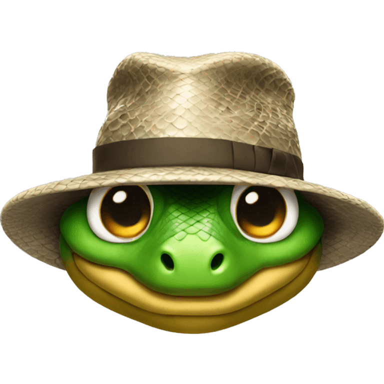 snake wearing a hat emoji