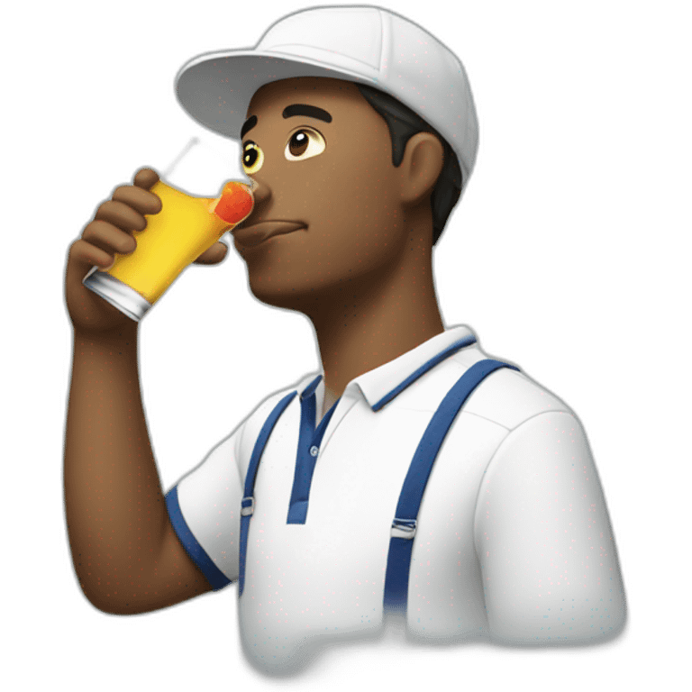 Drinking and using lacoste emoji