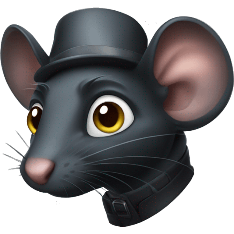 a black rat as a spy emoji