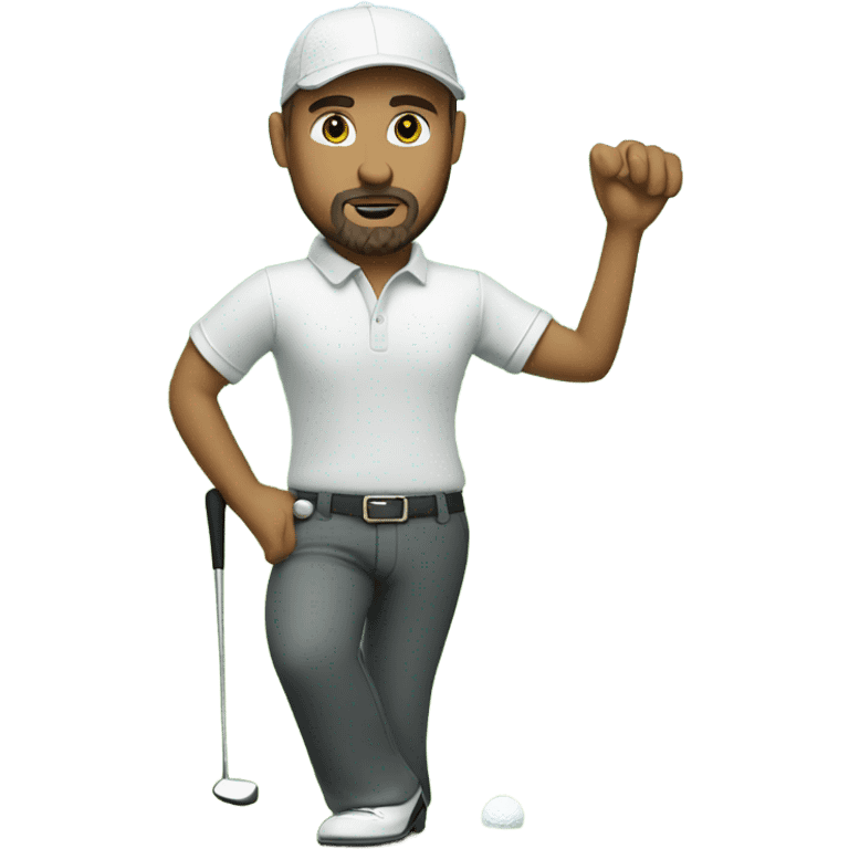 Male golfer wearing Capri pants with a goatee  emoji