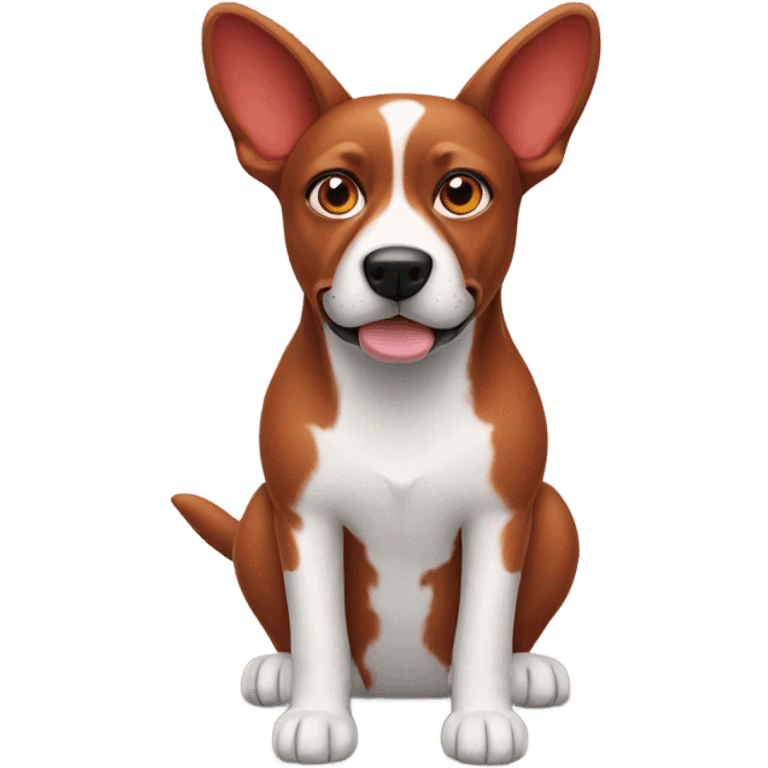 Red dog white pointy ears emoji