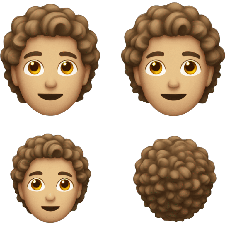 Guy with brown curly hair emoji