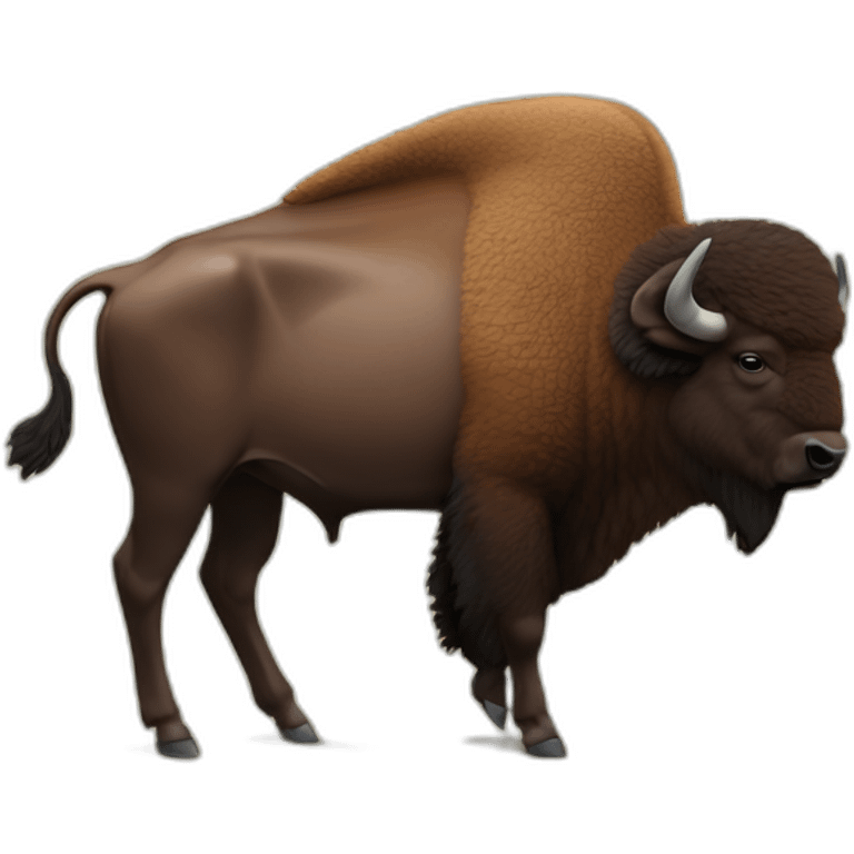 A bison in front of a computer  emoji