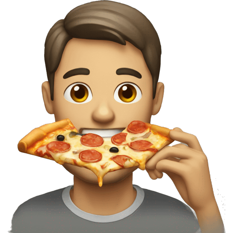 A guy eating pizza emoji