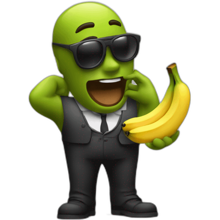 Noir qui mange une banane  emoji