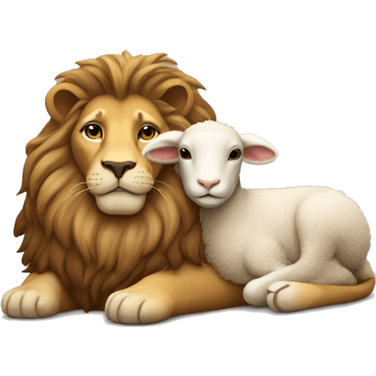 lion and lamb laying down emoji