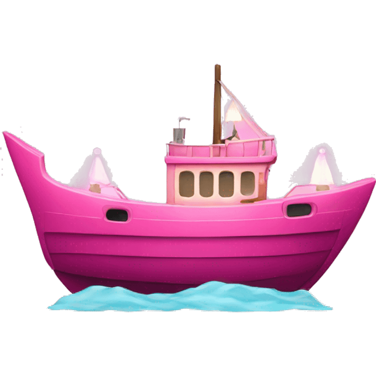 Large Pink Boat with lights emoji