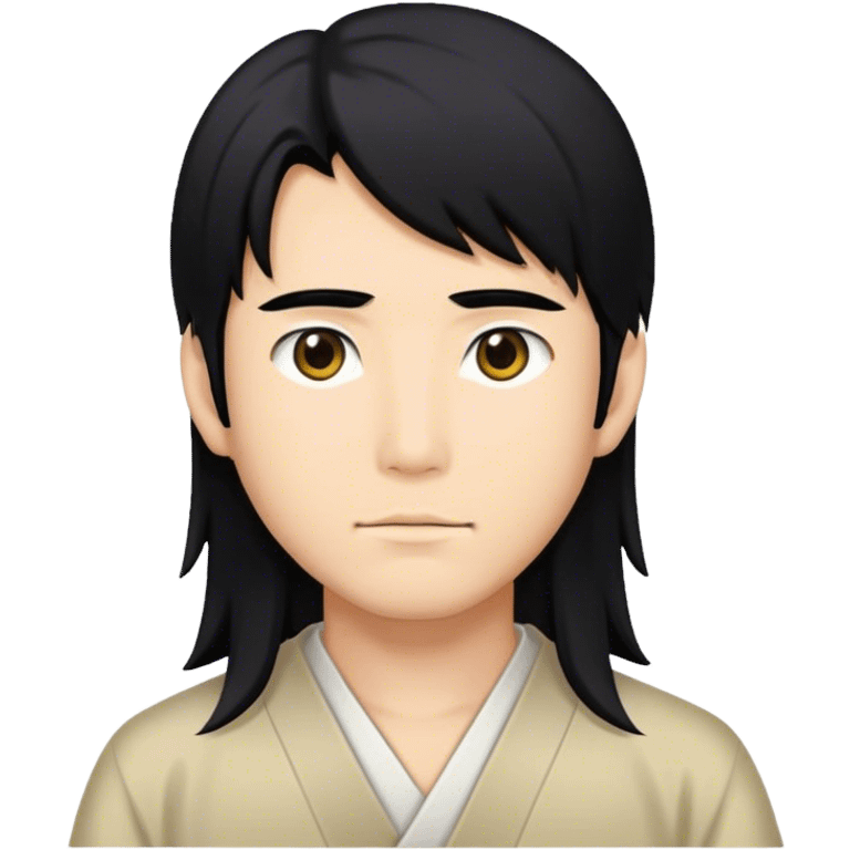 Long hair Japanese man with black hair emoji