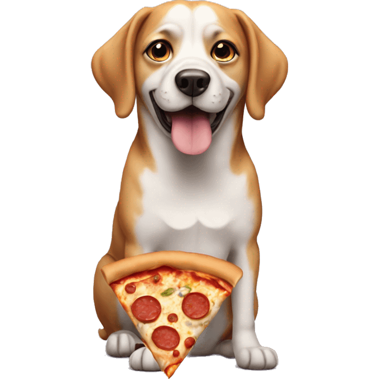 Dog with pizza emoji