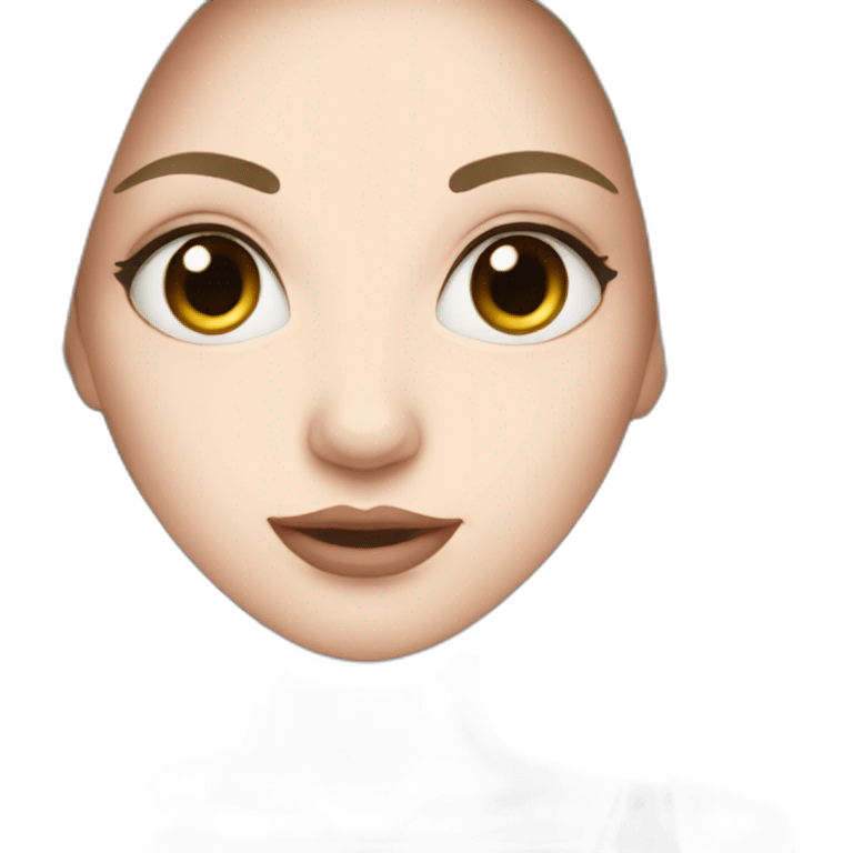 Woman, pale skin, dark straight hair, big black eyes emoji