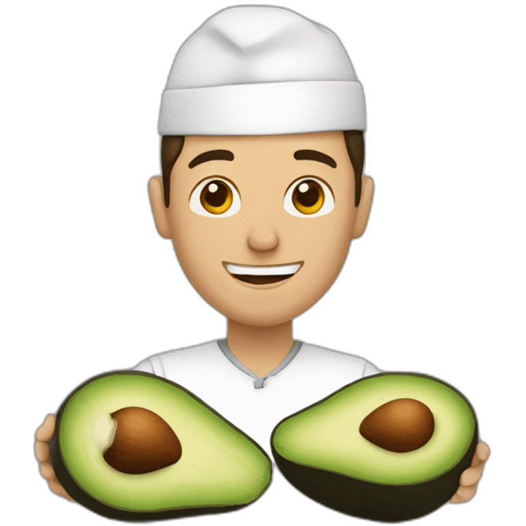 Man cutting avocado emoji