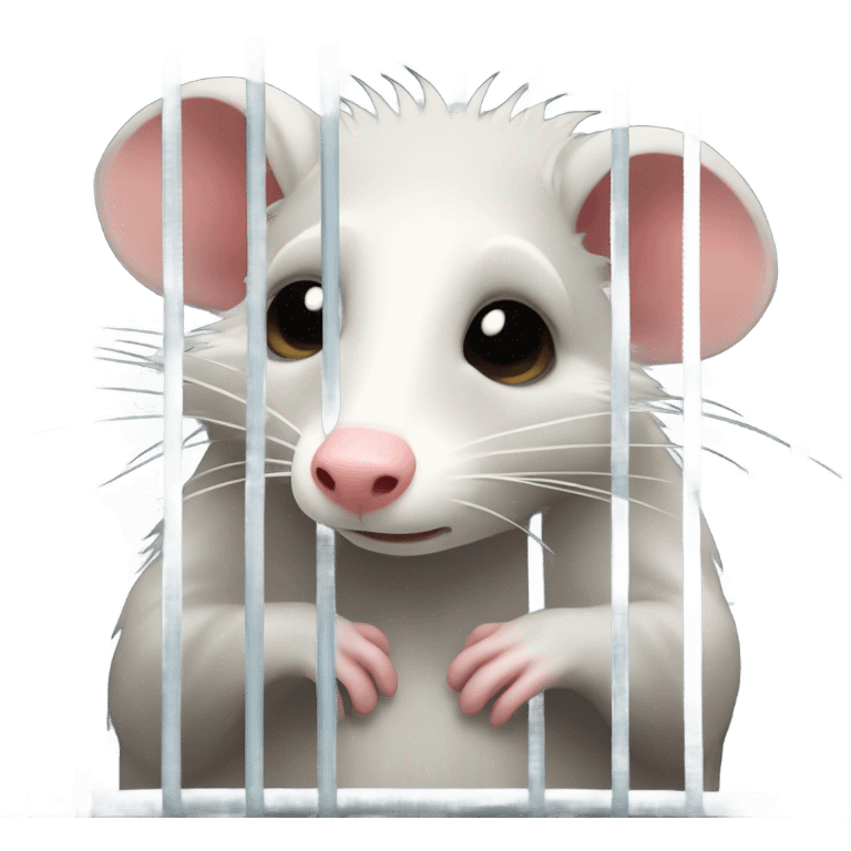 Sad Opossum in a cage emoji