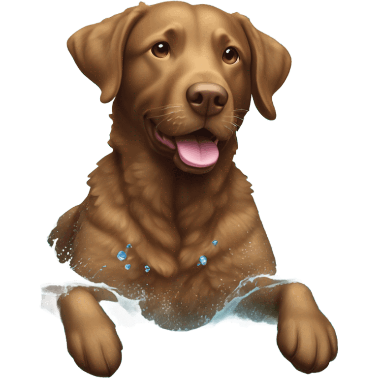 Chesapeake bay retriever swimming  emoji