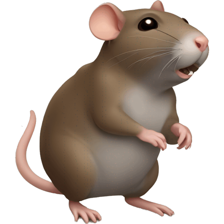 Fat brown rat cute emoji