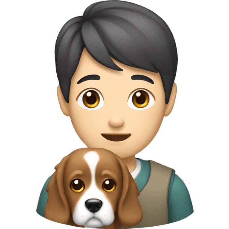 a korean with a dog emoji