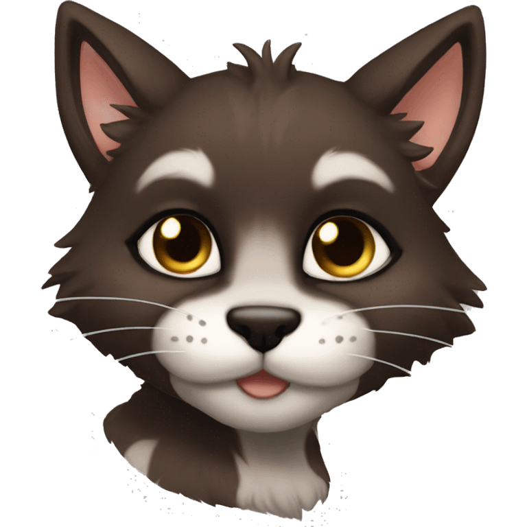 Anthro Shy Cute Cool Edgy Pretty Dark Brown Furry Feline Animal Anthro Sona emoji